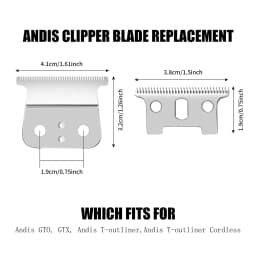 Replacement T Blades & Combs Compatible with Andis T-Outliner G, GO, GTO, GTX, Headliner LS2, LS3 Replacement Accessories Head