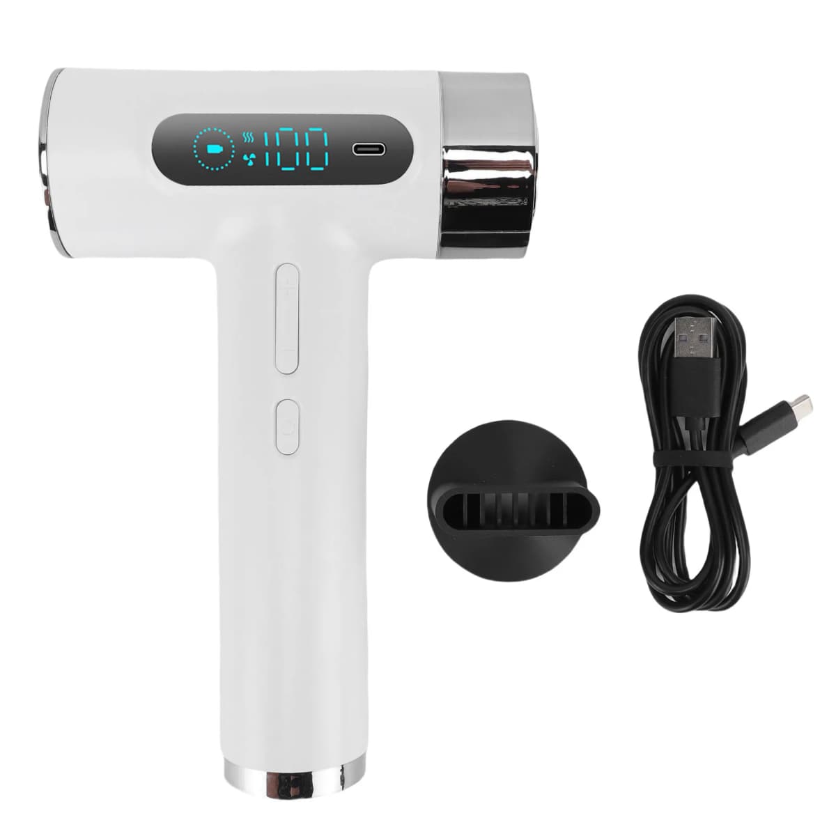 Cordless Hair Dryer 300W High Speed Cold Hot Wind USB Rechargeable Hair Blow Dryer for Student Dormitory Travel