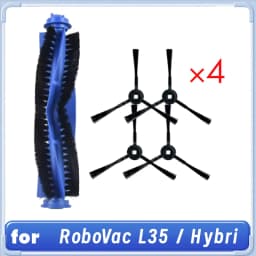 For Robovac L35/L35 Hybrid Robot Vacuum Cleaner Cleaning Replacement Parts 4Pcs Side Brush+1Pc Main Brush