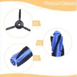 For Robovac L35/L35 Hybrid Robot Vacuum Cleaner Cleaning Replacement Parts 4Pcs Side Brush+1Pc Main Brush