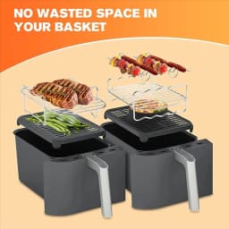 ABWM-Baketron Air Fryer Rack,Cooking Grate For Tefal EY9018 5.2/3.1 L For Tower T17099 Salter EK5729 9L,Airfryer Accessories