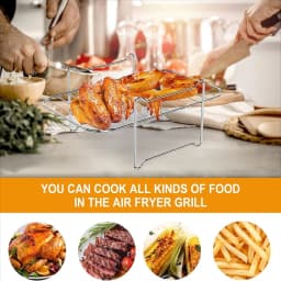 ABWM-Baketron Air Fryer Rack,Cooking Grate For Tefal EY9018 5.2/3.1 L For Tower T17099 Salter EK5729 9L,Airfryer Accessories