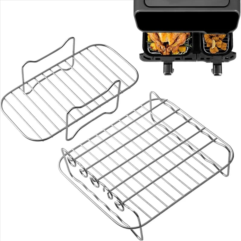 ABWM-Baketron Air Fryer Rack,Cooking Grate For Tefal EY9018 5.2/3.1 L For Tower T17099 Salter EK5729 9L,Airfryer Accessories