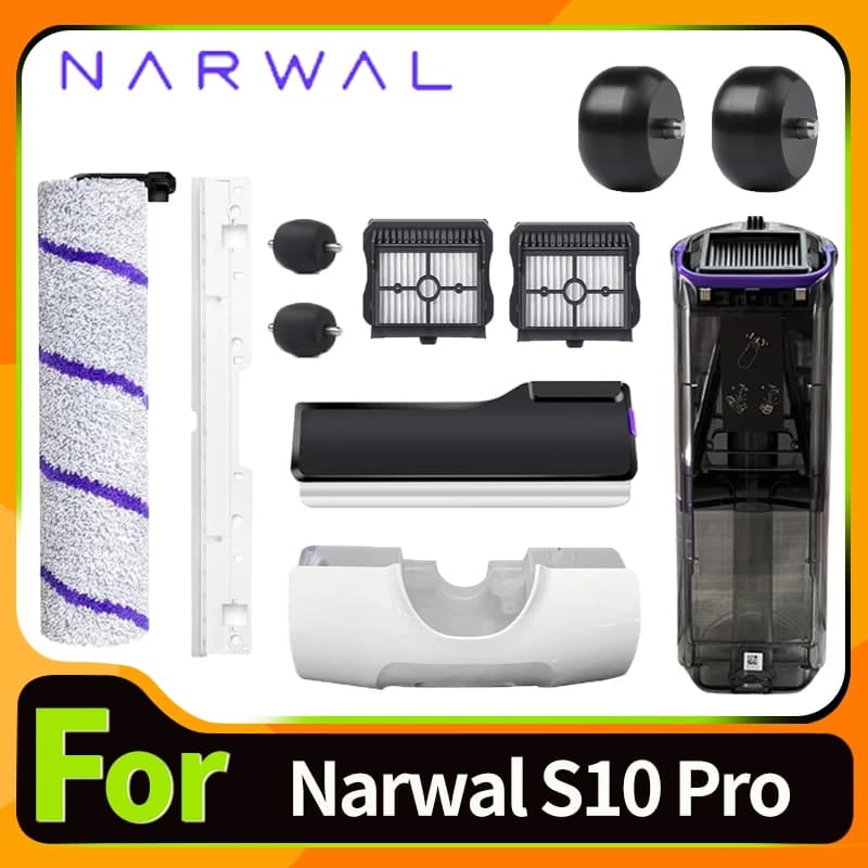 Original Accessories for 나르월 Narwal S10 Pro Vacuum Mop Brush Roller and HEPA Filter Replacement Bucket and Water Tank Parts