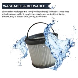 2x Vacuum Cleaner Filter For Black & Decker Dustbuster Pivot PD1820LF PV1210 Washable Cleaner Fliters With Brush