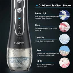H2ofloss hf-6 dental cordless oral 5 nozzle tips irrigator portable electric water flosser for teeth cleaning health