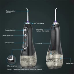 H2ofloss hf-6 dental cordless oral 5 nozzle tips irrigator portable electric water flosser for teeth cleaning health