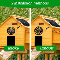 100W Exhaust Fan With Solar Panel Sets Round Ventilation Case Exhaust Fan for Outdoor Chicken Coop Greenhouse Shed Fan