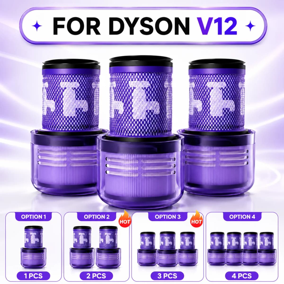 V12 Filter Replacements Fit For Dyson V12 Slim/Detect Slim Dyson SV20 SV26 SV30 SV34 SV35 SV46 HEPA Filter Vacuum Cleaner Parts