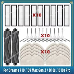 Compatible For ( Dreame F10 RLF11SA / D9 Max Gen 2 RLD34GA / D10s RLS3L / D10s Pro RLS6A ) Parts Main Side Brush Filter Mop