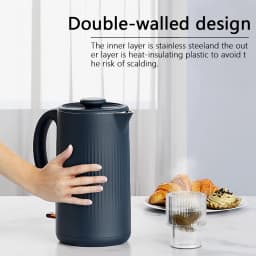 304 Stainless Steel Electric Kettle Household Double Wall Design 1.7L 1500W Cordless Frosted Housing