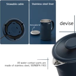 304 Stainless Steel Electric Kettle Household Double Wall Design 1.7L 1500W Cordless Frosted Housing