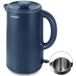 304 Stainless Steel Electric Kettle Household Double Wall Design 1.7L 1500W Cordless Frosted Housing