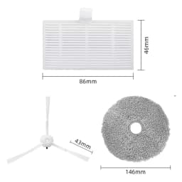 Compatible for Xiaomi Lydsto W2 / Kyvol Cybovac S60 / Blaupunkt Bluebot OMEGA / Inic IX10 Side Brush Hepa Filters Mop Parts