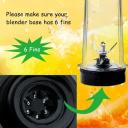 6-Fin Male Blender Blade Replacement Parts for Nutri Ninja Blender BL660 BL770 BL780 BL740 etc.(Small 3.35inch blade)