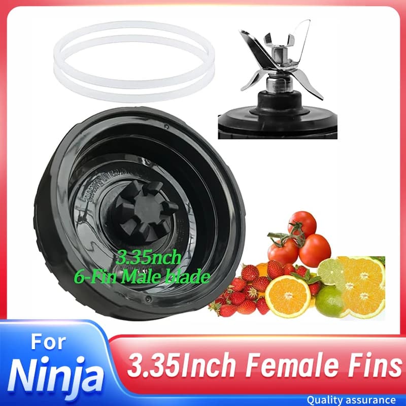 6-Fin Male Blender Blade Replacement Parts for Nutri Ninja Blender BL660 BL770 BL780 BL740 etc.(Small 3.35inch blade)