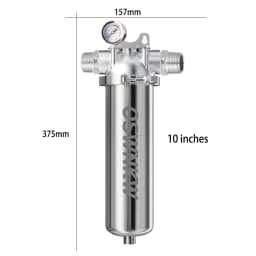 10 inches Pre Filter Purifier Whole House Spin Down Sediment Water Filter Central Prefilter System Backwash Stainless Steel Mesh