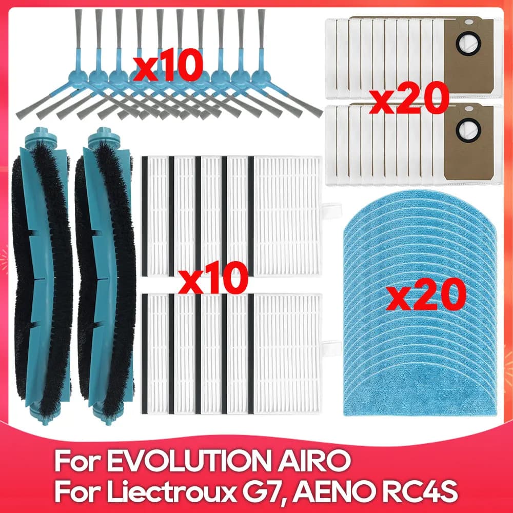 Compatible For ( Liectroux G7 / AENO RC4S / EVOLUTION AIRO ) Roller Side Brush Filter Mop Dust Bag Robot Vacuums Accessory