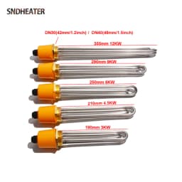 SNDHEATER DN32 DN40 Water Boiling Duct Instant Heating Element 1.5Inch Thread 110v 220v 380v Tubuar Cooper Flang Water Heater