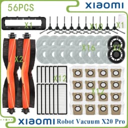 For Xiaomi Robot Vacuum X20 Pro Vacuum Parts Accessories Main Roller Side Brush Hepa Filter Mop Cloth Dust Bag