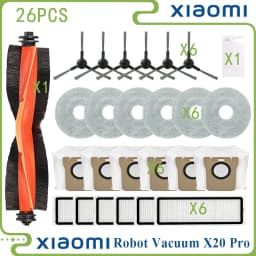 For Xiaomi Robot Vacuum X20 Pro Vacuum Parts Accessories Main Roller Side Brush Hepa Filter Mop Cloth Dust Bag