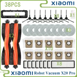 For Xiaomi Robot Vacuum X20 Pro Vacuum Parts Accessories Main Roller Side Brush Hepa Filter Mop Cloth Dust Bag