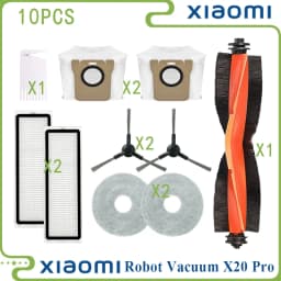 For Xiaomi Robot Vacuum X20 Pro Vacuum Parts Accessories Main Roller Side Brush Hepa Filter Mop Cloth Dust Bag