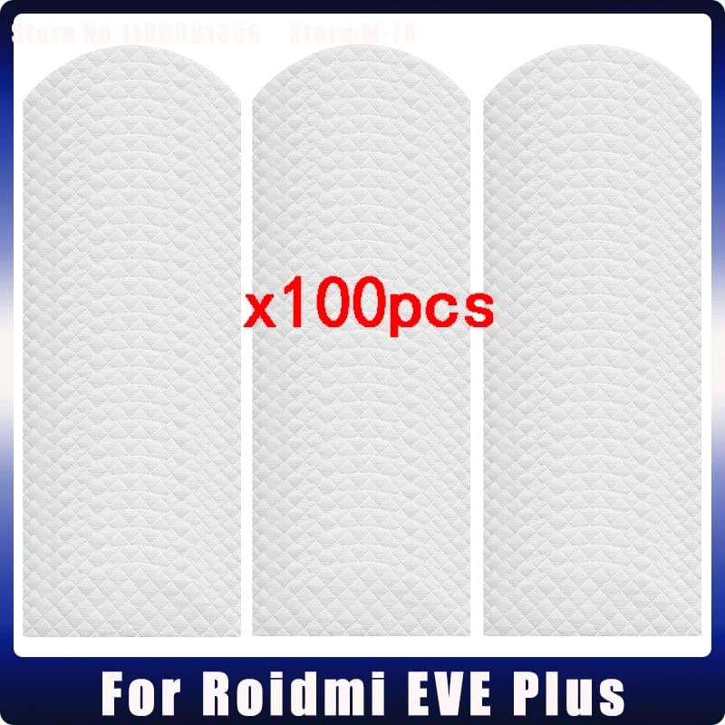 100 Pcs Disposable Mop Rag Pads For Xiaomi Roidmi EVE Plus Robotic Vacuum Cleaner High Quality Cloth Accessories
