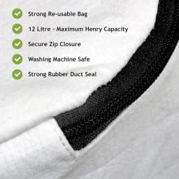 Reusable Washable Dust Bags with Zip for Numatic Henry Hetty James Edward AS200 Vacuum Cleaner Accessories Replacement Parts