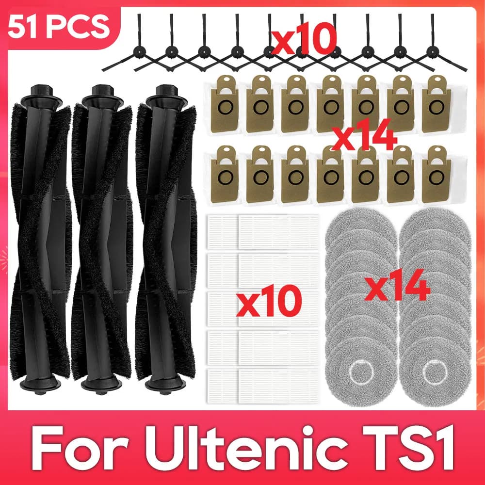 Compatible with Ultenic TS1 Parts Accessories Main Side Brush Filter Mop Dust Bag Robot Vacuum Cleaner Kits