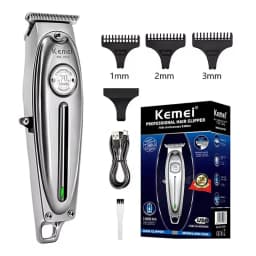 Kemei KM-1949 Gold or Silver All Metal Electric Hair Clipper KM-2028 Rechargeable Men's Shaver Professional Cordless Trimmer