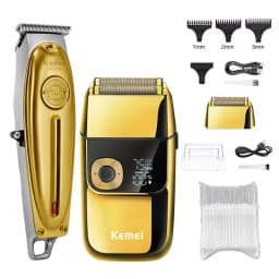 Kemei KM-1949 Gold or Silver All Metal Electric Hair Clipper KM-2028 Rechargeable Men's Shaver Professional Cordless Trimmer