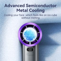 MUXNW Semiconductor Cooling Handheld Fan 13500RPM 100-Speed Digital Screen USB-C Bladeless Outdoor Fan Black