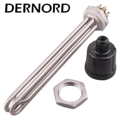 DERNORD 3KW/4.5KW/6KW/9KW/12KW 220V/380V Electric Heating Element for Water 1.5" Thread SUS304 Immersion Boiler Tubular Heater