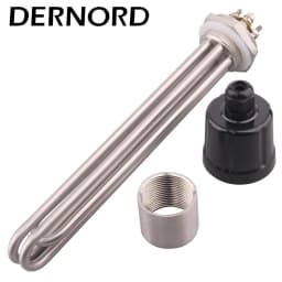 DERNORD 3KW/4.5KW/6KW/9KW/12KW 220V/380V Electric Heating Element for Water 1.5" Thread SUS304 Immersion Boiler Tubular Heater