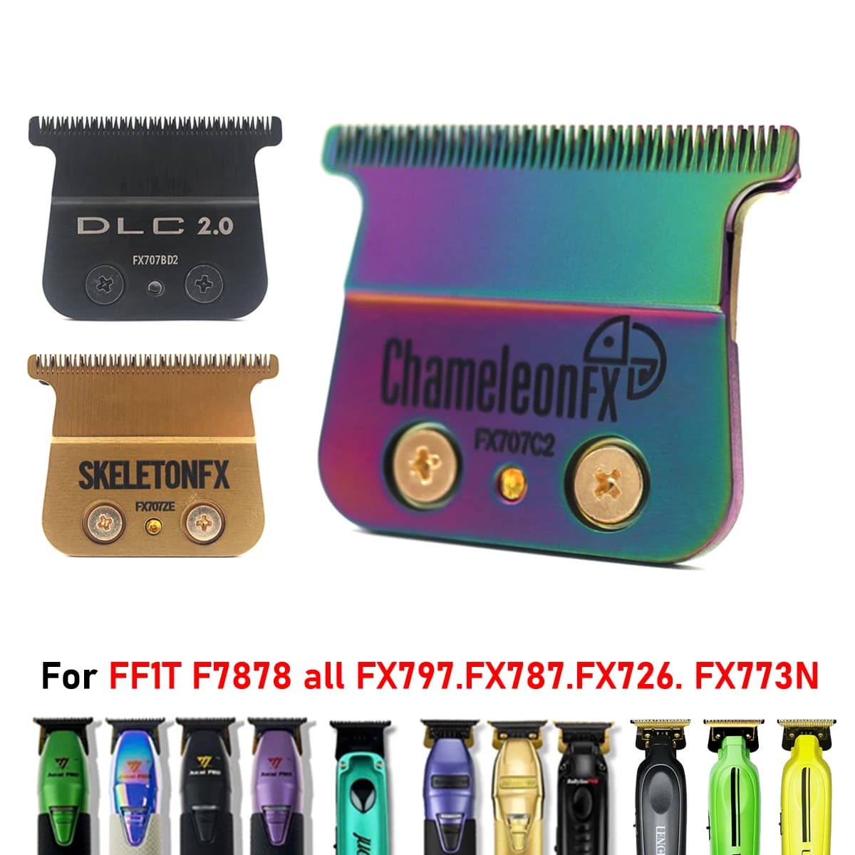 NEW Original Replacement DLC Blade for BAB FX707 Professional Barber Hair Clipper Trimmer Carbon Steel Cutter Head Accessories