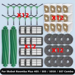 Compatible For ( iRobot Roomba Plus 405 / 505 / 505X / 507 Combo ) Parts Accessories Kits Main Side Brush Filter Mop Pad Dust Ba