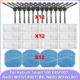 Fit For ( Kabum Smart 100 KBSF007, Nedis WIFIVCR001CBK, Nedis WIFIVCB01 ) Vacuum Parts Side Brush FIlter Mop Cloth Rubber Strip