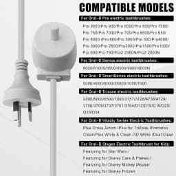 Universal Electric Toothbrush Replacement Charger, 4 Types Safe Charging Base Compatible with Most Electric Toothbrush Brands
