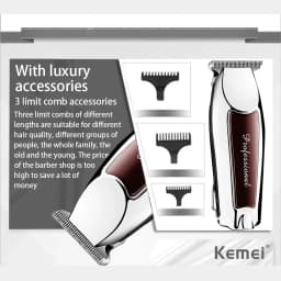 Kemei 9163 Professional Hair Cutting Machine Trimmer for Men Finishing Haircut Cordless Clipper Electric Shaver Beard Barber