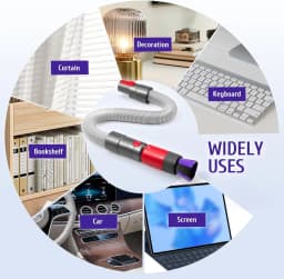 Dusting Brush + Flexible Extension Hose For Dyson V7 V8 V10 V11 V12 V15 Gen5 Vacuum Cleaner Replacement Parts