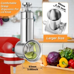 Dishwasher Safe,Stainless Steel Slicer/Shredder Attachment for KitchenAid Stand Mixer, Salad Machine Vegetable Slicer Maker