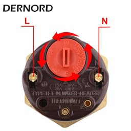 DERNORD 220V Electric Water Heater with Thermostat Temperature Control Switch 1 1/4 inch Thread DN32 Heating Element