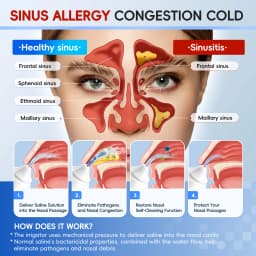Electric Nasal Rinse Machine for Sinus Relief & Nasal Care, 4 Tips, 30 Salt Packs, Nasal Irrigation Sinus Kit for Adult & Kid