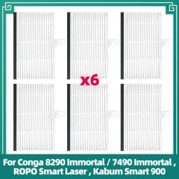 Replacement Parts Fit for Conga 8290/7490 Immortal, ROPO Smart Laser, Kabum Smart 900 Roller Side Brush Filter Mop Dust Bag