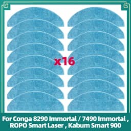 Replacement Parts Fit for Conga 8290/7490 Immortal, ROPO Smart Laser, Kabum Smart 900 Roller Side Brush Filter Mop Dust Bag