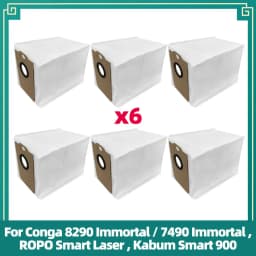 Replacement Parts Fit for Conga 8290/7490 Immortal, ROPO Smart Laser, Kabum Smart 900 Roller Side Brush Filter Mop Dust Bag