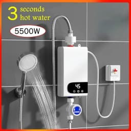 5500W Newest Water Heater Instant Water Heater Tankless Instantaneous Faucet Tap Kitchen Hot Water Crane LED Digital
