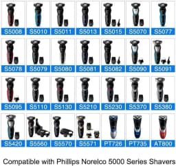 SH50 Replacement Heads for Philips Series 5000 Shavers, AquaTouch, PowerTouch, S5210 S5370 PT730 AT810 Electric Razors