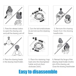 SH50 Replacement Heads for Philips Series 5000 Shavers, AquaTouch, PowerTouch, S5210 S5370 PT730 AT810 Electric Razors